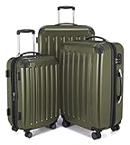 HAUPTSTADTKOFFER Alex - 3er Kofferset, TSA, Trolley-Set, Rollkoffer, Reisekoffer, (S, M & L), Avocado