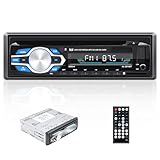 CAMECHO Autoradio 1 Din Bluetooth Avec Lecteur CD Lecteur DVD Radio FM Récepteur Audio Lecteur MP3 Entrée Carte USB/SD, entrée AUX Multimédia CD DVD Autoradio + télécommande