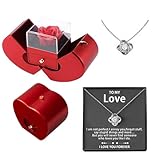 Genérico Königliche Rose mit Halskette, Platin 1,6 x 1,6 cm, Gold, ewig Rose mit Schmuck für Damen, Mutter, Braut, Hochzeit, Geburtstag, romantisches Präsentationsset