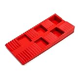Premium Keile Kunststoff (130 Stück) - Plastik Keile als Abstandshalter - Abstandhalter Terrassendielen & Fenster - Unterlegkeile, Unterlegplatten, Abstandskeile, Montagekeile im Set - Farbe: Rot