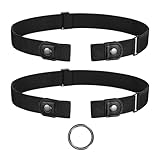 JasGood 2 Stück Gürtel Ohne Schnalle,Elastischer Unsichtbarer Gürtel, Dehnbarer Stretchgürtel für Damen und Herren,Justierbar Schnallenfreier Gurtel Für Jeans Hosen