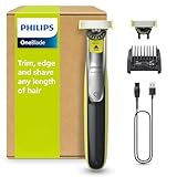 PHILIPS OneBlade 360 Face - elektrischer Rasierer & Trimmer, 2x 360 Klingen, verstellbarer 5-in-1-Trimmaufsatz, Nass- & Trockenrasur, Akku-USB, fürs Gesicht (QP2734/30)