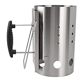 Holzkohlegrill Kaminanzünder, Edelstahl Tragbar Effizient Holzkohle Starter Fass BBQ Schornstein Starter für Camping, Grillen, Picknick