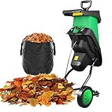 ExoticaBlend Garten-Astzerkleinerer, Garten-Asthäcksler, 2400-W-Elektro-Hackgerät mit 50-l-Fangsack, geeignet für Garten und Hinterhof