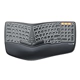 ProtoArc Ergonomische kabellose Tastatur mit Hintergrundbeleuchtung EK01 Wiederaufladbar Bluetooth Split Tastatur | Handgelenkauflage | Natürliches Tippen | Multi Gerät | Windows/Mac/Android