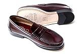 Marttely Herren Leder Anzugschuhe Bordeaux Loafer mit Ledersohlen Handmade Mokassins, Bordeaux Dunkelrot, 43 EU