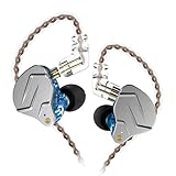 Yinyoo KZ ZSN PRO In-Ear-Kopfhörer HiFi Geräuschisolierender Ohrmonitor Bass HiFi-Ohrhörer mit 1DD 1BA Hybrid-Balanced-Anker und abnehmbarem 3,5-mm-Audiostecker-Kabel (Blau ohne Mikrofon)