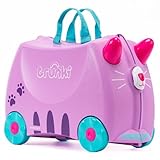 Trunki Handgepäck & Kinderkoffer zum Draufsitzen | Kinder Risen Geschenk für Mädchen & Jungen | Trolley Cassie Katze (Lila), 46 cm