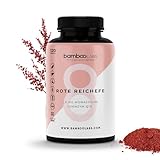 Bamboo Labs - Roter Reis Cholesterin Senken Kapseln mit Coenzym Q10, Monacolins K und Vitamin B3 für ein Gesundes Herz, 120 Roter Reis Kapseln von 100% Natürlichen, Cholesterin Senken Kapseln