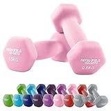 Miweba Sports Neopren Hantelset NKH100 | 𝐏𝐫𝐨𝐟𝐢 Hantel - Hexagon Hanteln Set - Kurzhanteln - Kurzhantel Set - Gymnastikhanteln - Hantel Set - Dumbbell - 0,5-10 Kg (2X 0.5 kg, Rosa)