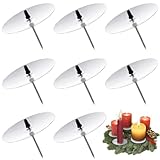 8 Stück Adventskranz für Kerzenhalter, Ø 6 cm Silber Adventskerzenhalter Metall Kerzenleuchter mit Dorn, für DIY Adventskranz Deko Weihnachten Kerzenteller