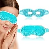Scettar 2 Stücke Augenmaske Kühlend, Kühlbrille für Migräne, Gel Kühlmaske Wiederverwendbare für Trockene, Heiße Kältetherapie (A)