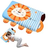 YAOZUP Schlummerkids Kissen, Calmly Kinderkissen 46x26cm, Kinderkopfkissen, Komfortkissen Kinder, Ergonomisches Kissen Kinder für weiche Träume (Löwe)