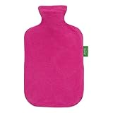 Fashy Wärmflasche 2,0L mit 100% recyceltem Fleecebezug aus Polyester, 67405 45