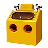 Tisch-Sandstrahlkabine, Hochleistungs-Sandstrahler, Nass- und Trockenanwendung/Gleichmäßiges Sandstrahlen/Stabiler Luftdruck/Beleuchtung/Zweihandbedienung/Einstellbar, für die Teile-/Zubehörverarbei