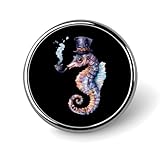 Gentleman Seepferdchen, kleiner runder Button, Anstecknadeln, Anstecker für Tasche, 2,5 cm, Hemdzubehör