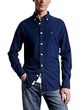 Tommy Hilfiger Herren Flex Rf Hemd aus gebürstetem Twill Freizeithemden, Carbon Navy, XS