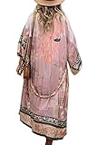 LikeJump Damen Kimono Knielänge Strandkleid Lang...