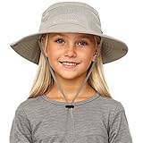 Durio Baby Sonnenhut für Mädchen und Jungen,Sonnenhut Kleinkind, Kinder Fischerhut,Sommerhut Breiter Krempe, Strandhut für Mädchen Jungen Hellbeige 4-12 Jahre