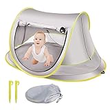 Strandmuschel Pop Up, Baby Strandmuschelzelt, Tragbares Pop Up Zelt, Faltbar Strandzelt UPF 50 + Sonnenschutz, Atmungsaktiv, Strandzelt für Strand Camping Garten