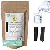 Ma Maison Durable Binchotan Aktivkohle Wasser x 2 Stück | Filtration 2,5 l / Stick | Filter Naturwasser | Authentischer Binchotan von Kishu Bio | Eichenkohle aus Wakayama | ideal für Karaffe