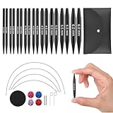 Guclud Kurze Austauschbare Rundstricknadeln für Socken – 9 Paar Aluminium Stricknadeln Set (5 cm, 3–6 mm) mit Kabeln, Zubehör & Metalltasche – Kompaktes Strickset für kleine Projekte