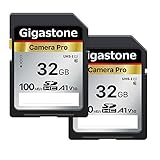 Gigastone Kamera Pro 32GB SDHC Speicherkarte 2-Pack bis zu 100 MB/S. kameras Canon Sony Nikon Olympus, Full HD Videoaufnahmen UHS-I U1 V10 Klasse 10