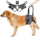 Tragehilfe Hund -Tragbares Hundegeschirr für die Hinterbeine,Verstellbares Hunde Aufzugsgeschirr, Hunde Tragegeschirr für ältere, behinderte & jene mit Mobilitätsproblemen-Grau (L)