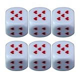 Ylnailky Kleine Würfel - Acrylwürfel mit Herz Punkten - 6 Stücke Mit Abgerundeten Kanten Für Matheunterricht Sammeln Tischspiele
