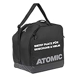 ATOMIC Boot & Helmet Bag Schwarz/Grau - Wasserabweisende Tasche für Skischuhe & Helm - Extra Zubehör-Fach - Optimaler Schutz durch Polsterung - Integrierte Belüftungslöcher