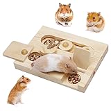 FANTESI Hamster Spielzeug aus Holz, Futterspender Meerschweinchen Spielzeug, 6 In 1 Holzspielzeug Zur Futtersuche für Hamster Meerschweinchen Chinchillas Rennmäuse Zwerghamster