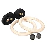 CCLIFE Gymnastikringe Gym Ringe Holz Fitness Trainingsringe Turnringe Olympische Gymnastic Rings fitnessringe Holzringe, Farbe:Gymnastikringe Holz