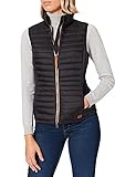 camel active Damen kurze leichte Steppweste mit elastischen Bündchen Schwarz, womenswear-40