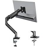 BONTEC Monitor Halterung für 13-34 Zoll Bildschirm, Gasdruckfeder Arm, Neigbar, Schwenkbar, Drehbar, Ergonomischer Bildschirmhalterung 1 Monitor mit Kabelführung, VESA 75/100mm