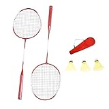1 Paar Federbälle, leichtes Badmintonschläger-Set, professioneller Doppel-Badmintonschläger für 2 Spieler, die Federbälle spielen, für Kinder, Spieler, Indoor-Outdoor-Sport