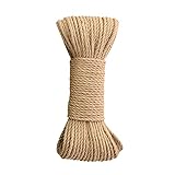 CANMIYOU 6mm*30M Juteschnur,Garten Kordel,Natürliche Jute Sisal Seil Hanfseil Paketschnur Bindegarn Bindeschnur Bastelschnur für Garten Haushalt DIY Kunstgewerbe Deko Bilder Pflanzen Basteln