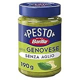 Barilla Pesto alla Genovese ohne Knoblauch 1x190g | Glutenfreie Italienische Pasta-Sauce mit 100% italienischem Basilikum und Parmigiano Reggiano, ohne Knoblauch, Nudel-Soße, grünes Pesto Verde