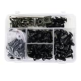 ECUCU Motrbike Voll Verkleidung Bolzen Kit Clips Schrauben Für REBEL300 CMX300 Rebel 500 CMX500 CRF250L CRF250 Rally CRF300L CRF450L (Color : Black)