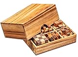 Zederello Geduld-Spiel Box mit 6 Knobel-Spielen in Holz-Verpackung, Logik-Set, Denk, Knobel-Sammlung, 3D Puzzle