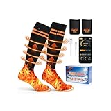 7.0-Aktualisierung Beheizbare Socken LEDSUUEI:【NO.1 Heizwirkung】 Zertifizierung Beheizte Socken 75 °C Großer Heizbereich Heated Socks, 6000mAh Akkulaufzeit, 4 Heizstufen mit APP-Steuerung für Outdoor