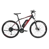 Fischer E-Mountainbike, MONTIS EM 1726 E-Bike MTB für Damen und Herren, RH 48 cm, Hinterradmotor 45 Nm, 48 V Akku, schwarz matt, 27,5 Zoll