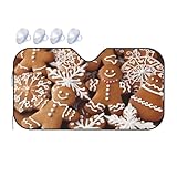 Lebkuchen-Sonnenschutz für die Windschutzscheibe, faltbar, für die meisten Autos, SUVs, LKWs – Hitze-Blocker, Auto-Visierschutz, universeller Auto-Sonnenschutz, mittelgroß