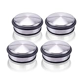 Danto 4er Set Türstopper aus Edelstahl, Ø 10 x 4,5 cm, gummiert für jeden Untergrund, mit Gummi-Ring, extra schwere Ausführung, ca. 1,2 kg