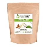 GreatVita Mandelmehl, entölt, blanchiert, 400g, proteinreich, Mandeln zum Backen