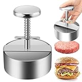 GREATRICH Smash Burgerpresse Edelstahl, XXL Burger Patty Presse und Burger Smasher aus 304 Edelstahl, 14cm Hamburgerpresse mit Entlastungsfeder & Trennbarkeit, Spülmaschinengeeignet