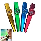 XIWUPO Kazoo, Kasu, Kazoos, Kazoo Instrument, Kazu, Kazoo Saxophon, Kazoo Membran, Instrumente, Kazoo Instrument Profi, Kazoo Edelstahl, Für Kinder Und Musikliebhaber Anfänger, 4 Stück