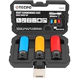 TECPO Kraft Schoneinsätze 3-teilig Alu-Felgen Nuss Set Steckschlüssel Satz Stecknüsse SW 17mm 19mm 21mm