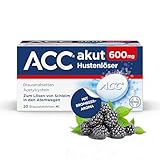 ACC® akut 600 mg Hustenlöser, 20 Brausetabletten, Brombeer-Aroma – löst festsitzenden Schleim, erleichtert das Abhusten und befreit so die Bronchien, nur 1x täglich