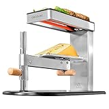 Cecotec Raclette Grill Cheese & Grill 6000 Edelstahl, 600 W, elegantes Design aus Edelstahl, Oberer Grill aus Aluminium, antihaftbeschichtet, verstellbarer Thermostat, verstellbarer Käsehalter