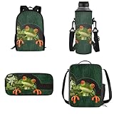 Belidome Kinder-Reiserucksack-Set, 4-in-1, Schultaschen, Rucksäcke, Lizard, Einheitsgröße, Kinderrucksack